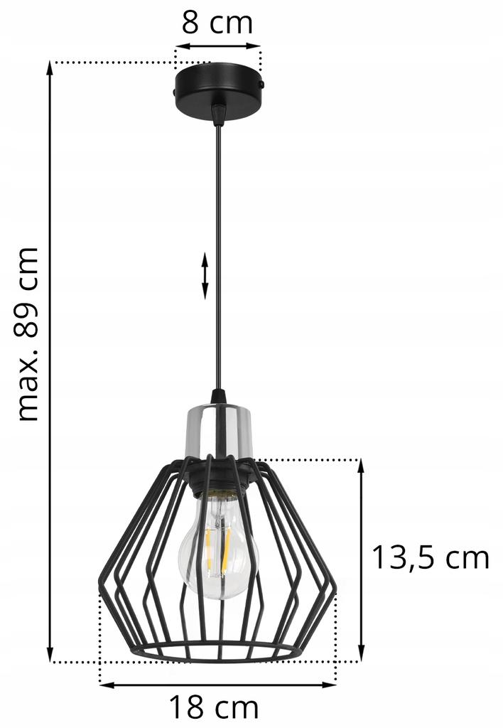 Hanging Lamp, Ceiling Chandelier, Wire Shade, Led