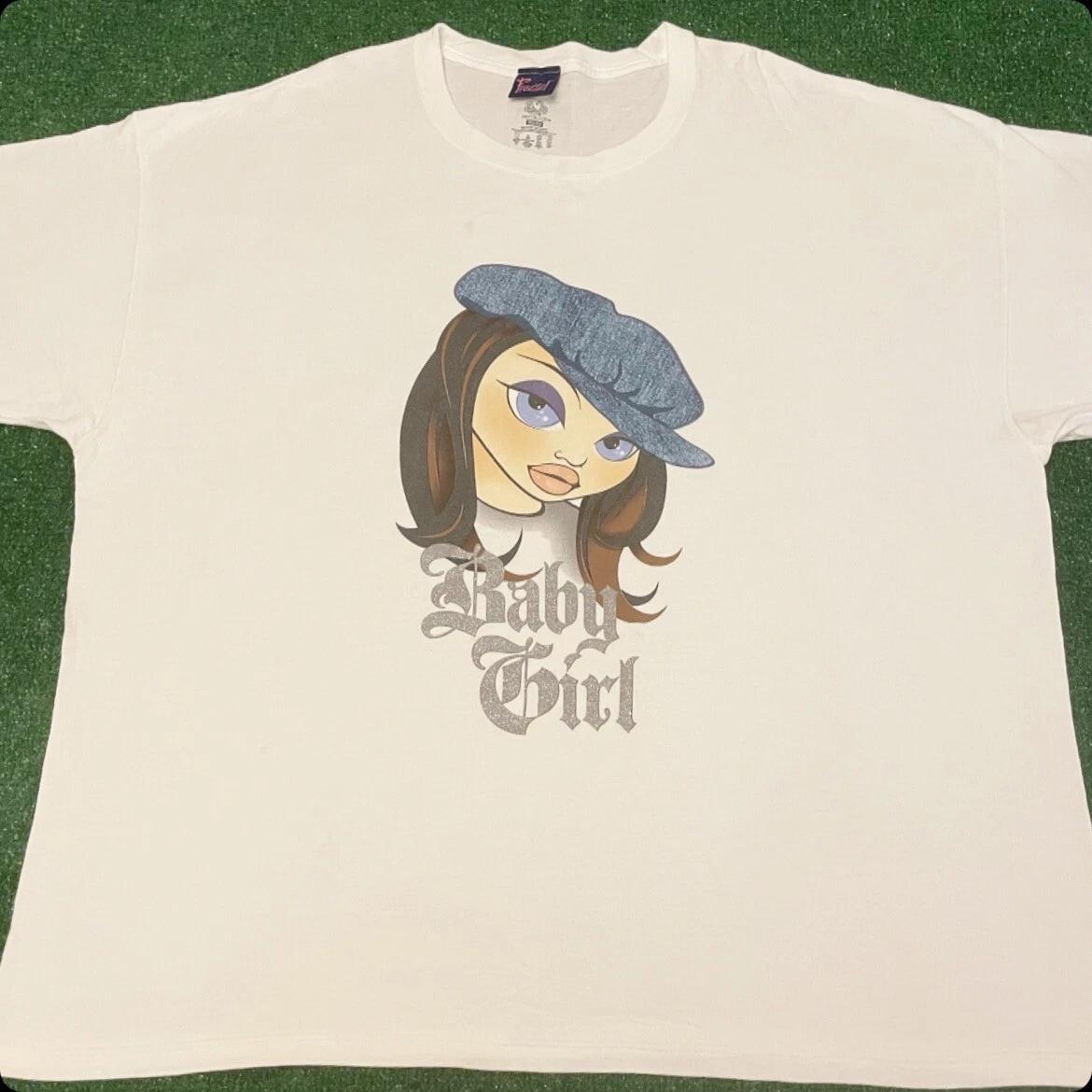 Vintage 90s Y2K Baby Girl Bratz Cartoon Big Face Graphic VTG Shirt Mens Size 3XL 3XL