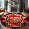 1pc A-Arsenal Carpet, Round Rug, Comfortable, Suitable for Entryways, Living Rooms, Office, And Bedrooms, Christmas Decoration