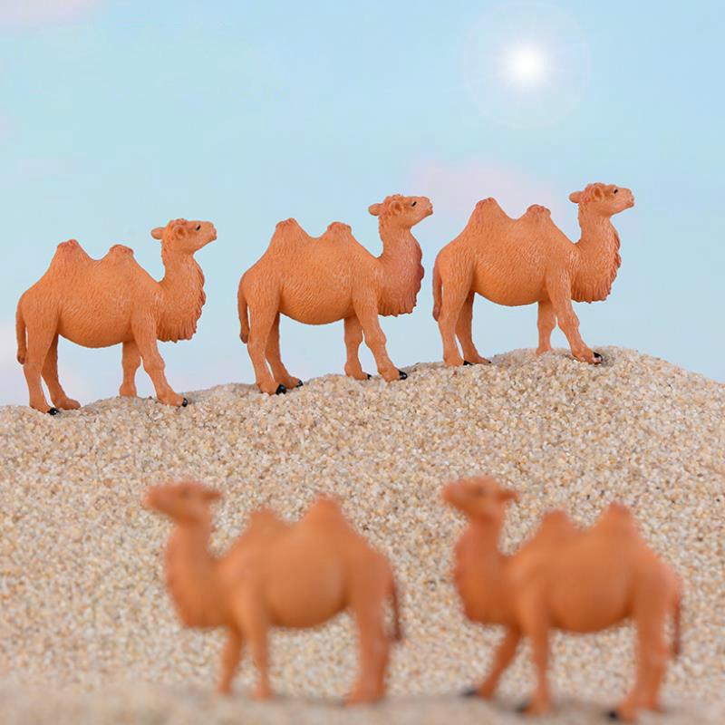 5pcs/set Mini Camel Miniature Figurines Animals Resin Craft Kids Toys Desktop Ornaments Garden Micro Landscape Christmas Decoration