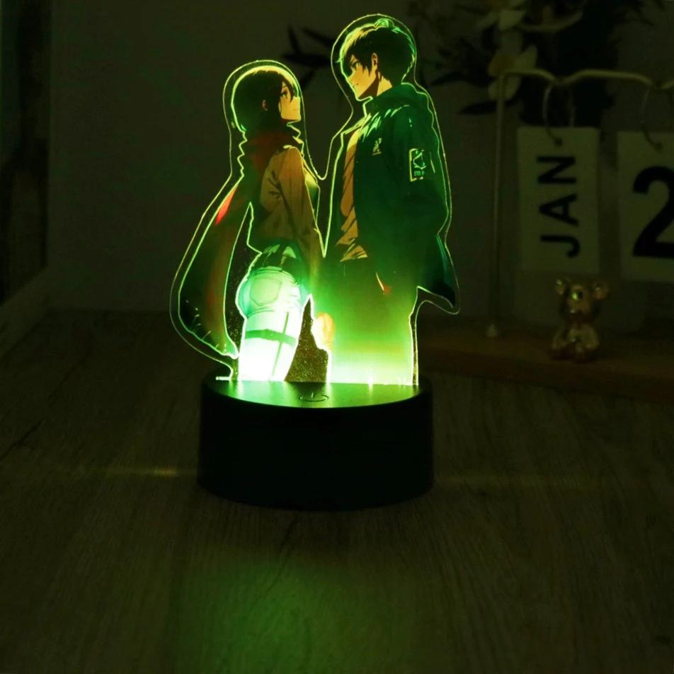 Anime Figures 3D Lamps Attack On Titan LED Night Light Cartoon Children Gifts 7 Colors Smart Touch USB Lamp Bedroom Decoration