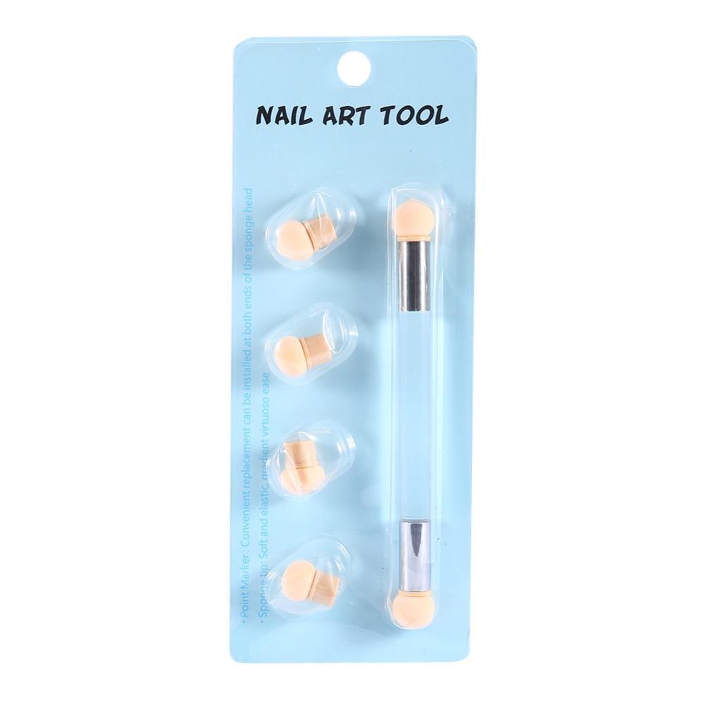 4 Extra Sponge Heads Nail Art Pen Double End Nail Art Sponge Brush  Gradient Shading