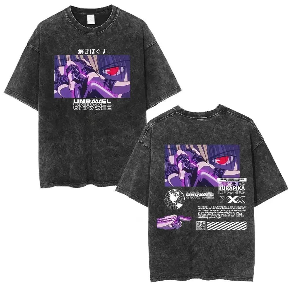 

Hunter x Hunter Hisoka Playing Cards & Phantom Troupe Spider Vintage Washed Oversized Dark Streetwear T-Shirt XXL
