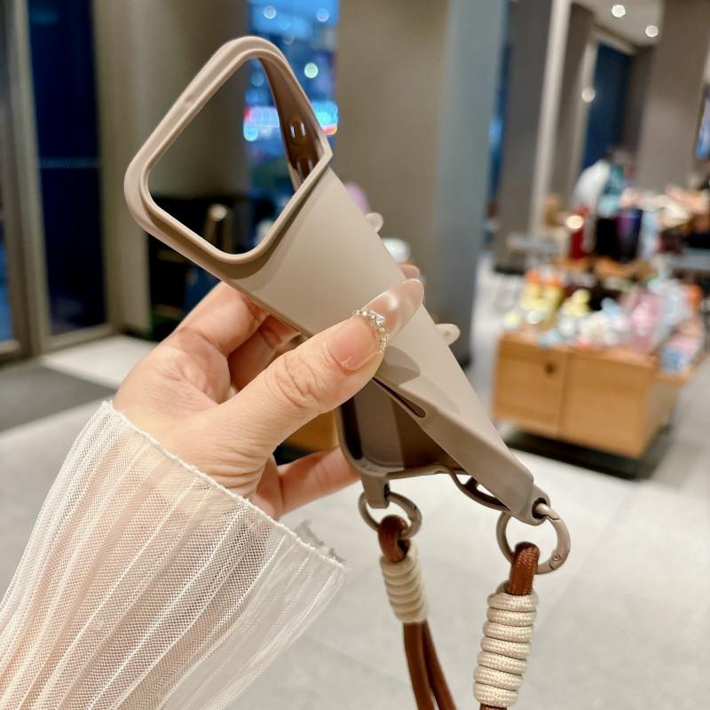Lanyard Case For iPhone 17 Pro Max Air 11 12 13 14 15 16 Plus Candy Shockproof Wrist Strap Soft Silicone Anti-Loss Cover Funda