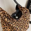 Leopard Print Large Capacity Tote Bag Women's Vintage Canvas Shoulder Crossbody Bag