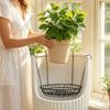 Hanging Planter Insert Round Iron Basket Sturdy for Porch