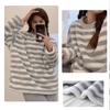 2-teiliges/Set Gepolsterte Verdickte Warme Herbst Winter Langärmlige Weiche Pyjamas Damen Korallenflanell Außen Gestreifter Flanell Homewear