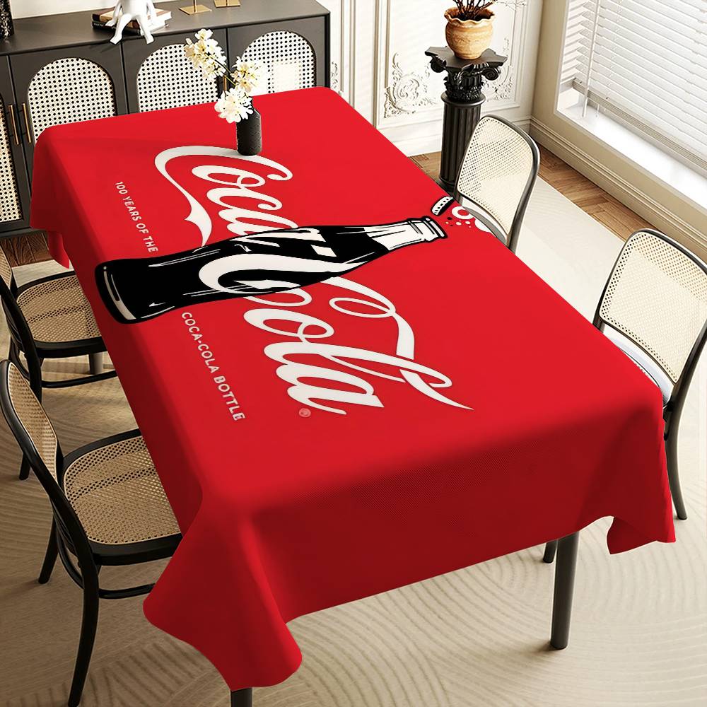 C-COCA-COLAS Rechthoekig Tafelkleed Tafeldecoratie Herbruikbaar Waterdicht Keuken Eettafelkleed Feestdecoratie 90x140cm