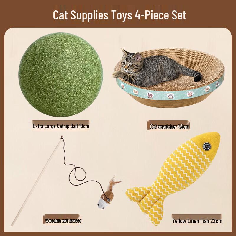 Cat Scratcher Bed and Toy Set
