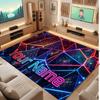 Abstract Geometric Theme Crystal Velvet Floor Rug Personalized Custom Name Text Warm Carpet Home Decoration
