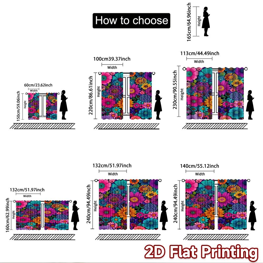 2D Flat Photography Backdrop Popular Background Cloth Colorful Floral Blooms (2) 100% Polyester Holiday Decorations Use for