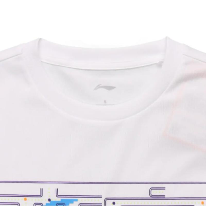 Li-Ning Cartoon Pattern Printed Fashion Cute Comfortable Versatile Round Neck Pullover Short Sleeve T-Shirt Casual Sports Suit AHSUA23-1+YKSV147-2