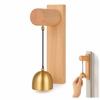 Eingangsklingel mit Buchenholzhalterung und Metallklangstück, Kein Kabelverlegen, Besucher-Erinnerer Plus Magnetische Befestigung für Ladenempfang
