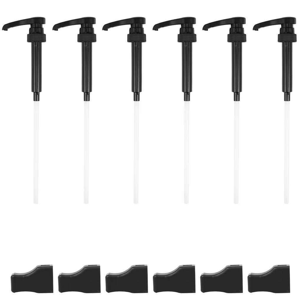 6 Stück Kaffeesirup-Pumpe Wiederverwendbare Pumpflaschen-Spender 10CC Kein Tropfen Gedrückter Kaffeesirup-Pumpenspender mit Mundabdeckung