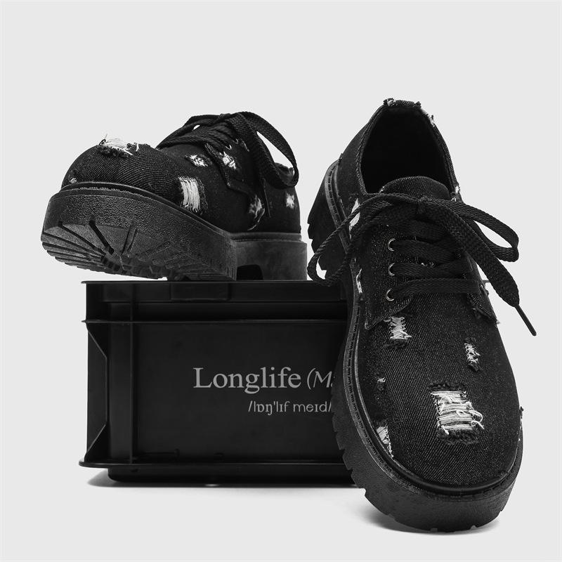 

Fashion shoes for men denim big head boot retro high quality low-top thick-soled men shoes outdoor leisure men sneaker zapatillas hombre 39