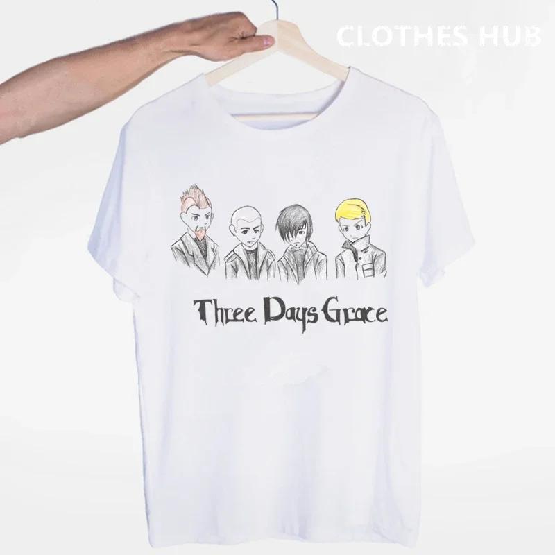 Three Days Grace Musikkband T-skjorte O-hals Korte ermer Sommer Casual Mote Unisex Unisex Og Wo Unisex T-skjorte