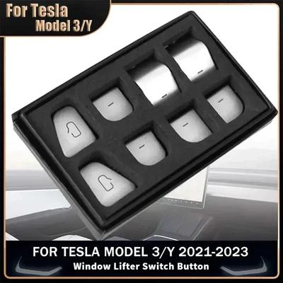 For Tesla Model 3 Model Y Car Window Lift Switch Button Sticker Door Button Sticker Interior Car Accessories