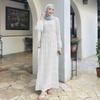 M217#6: Multi-color Muslim Women's Middle Eastern Chiffon Long Dress - New Malaysian Pleated Robe Design