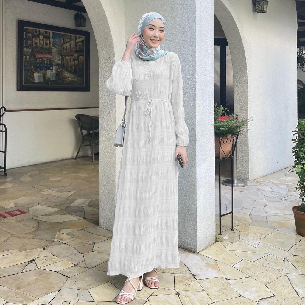 M217#6: Multi-color Muslim Women's Middle Eastern Chiffon Long Dress - New Malaysian Pleated Robe Design