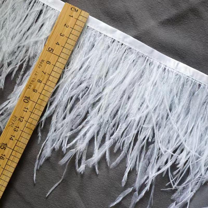 

Double Encryption 10-15Cm Ostrich Hair Cloth Edge Diy Decorative Feather Cloth Strip Dress Skirt Cuffs Clothing Accessories