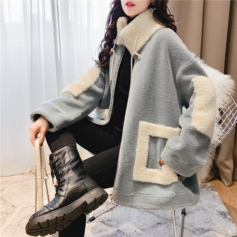 Lamb Wool Coat Women's Autumn and Winter Velvet Thickened Versatile Large Size Women's Top