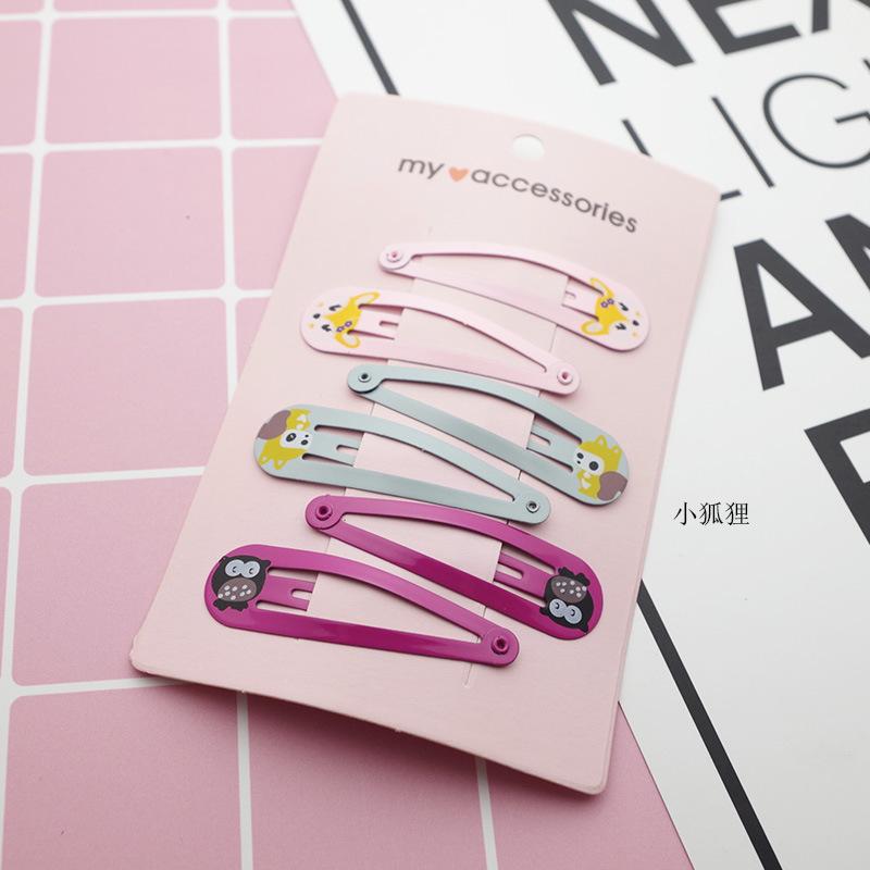 6 PCS Neue Nette Cartoon Metall Druck Farbe Tier Baby BB Clips Mädchen Haarnadeln Haar Clip Kinder Headwear Kinder Zubehör