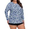 Dámské tištěné plavky s dlouhým rukávem ve velkých velikostech, sluneční bunda, rychleschnoucí turistický top