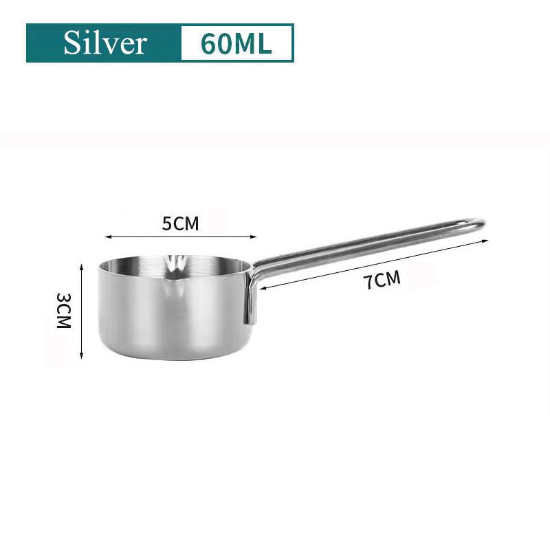 

60/80/125/250 мл мерный стакан для выпечки из нержавеющей стали с двумя носиками ложка для подогрева молока масла кофе кухонная мера со шкалой