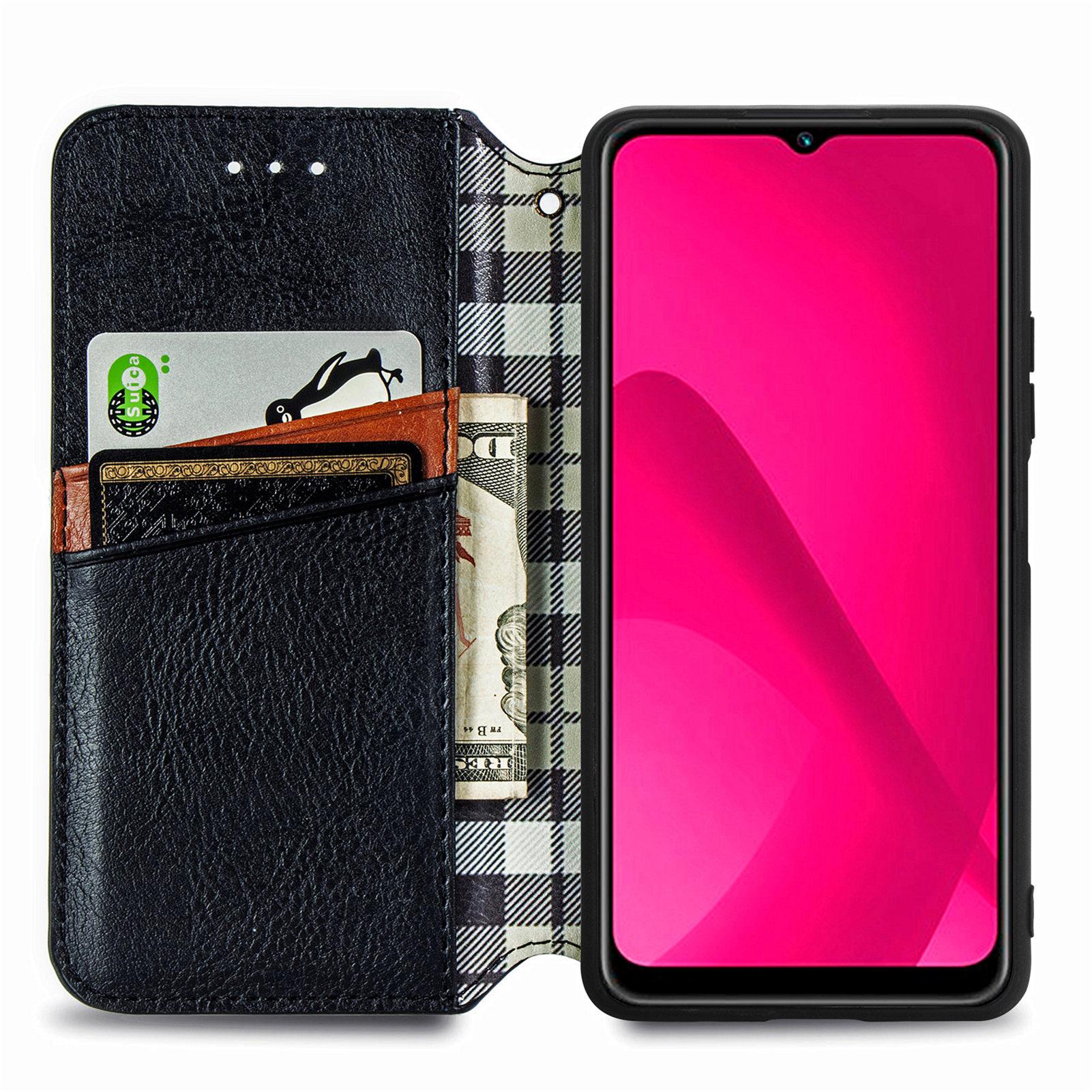 

Rhombus Imprint for Xiaomi Redmi 14C 4G/14R 5G/Poco C75 4G Case PU Leather Wallet Phone Cover Green