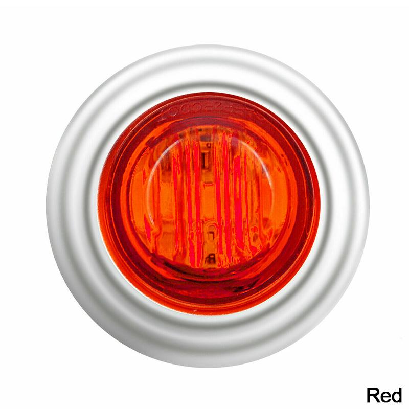 

10pcs 12V 3LED 3/4 Round Amber Trailer Chrome Side Marker Lights Trucks Tractors Clearance Lights Lamp Bullet Waterproof Red 10PCS червоний