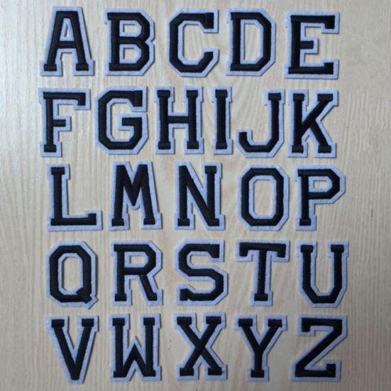 Alfabet Angielski Litery A-Z Haftowane Naszywka do Naszycia/Przyprasowania Odznaka Aplikacja DIY