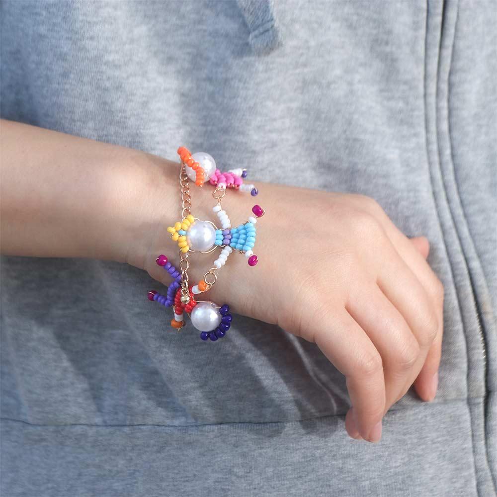 Pearl Character Bracelet Trendy Cute Cartoon Necklace Jewelry Childishness Jewelry Set  Girls