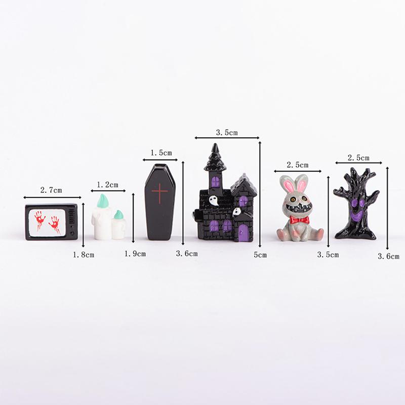 

Хэллоуин Микропейзаж Миниатюрные фигурки из смолы Миниатюрные украшения для сада Милое украшение в виде тыквенного призрака