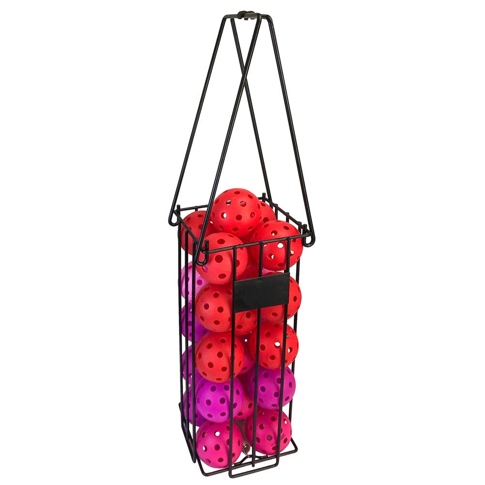 Tennis Ball Hopper Tennis Hopper Basket 25 Tennis Balls/15 Pickleball Capacity Stainless Steel for Picking Storage Ball