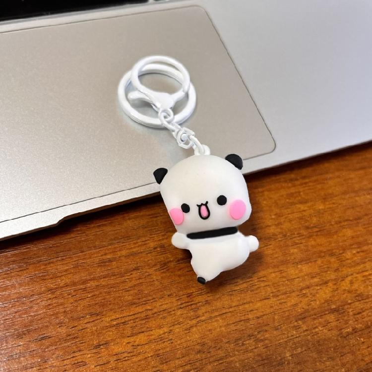Magnetic Closure Panda Keychain Pendant Decoration Cute Cartoon Design Backpack Charm Gift for Students 1pc/2pcs