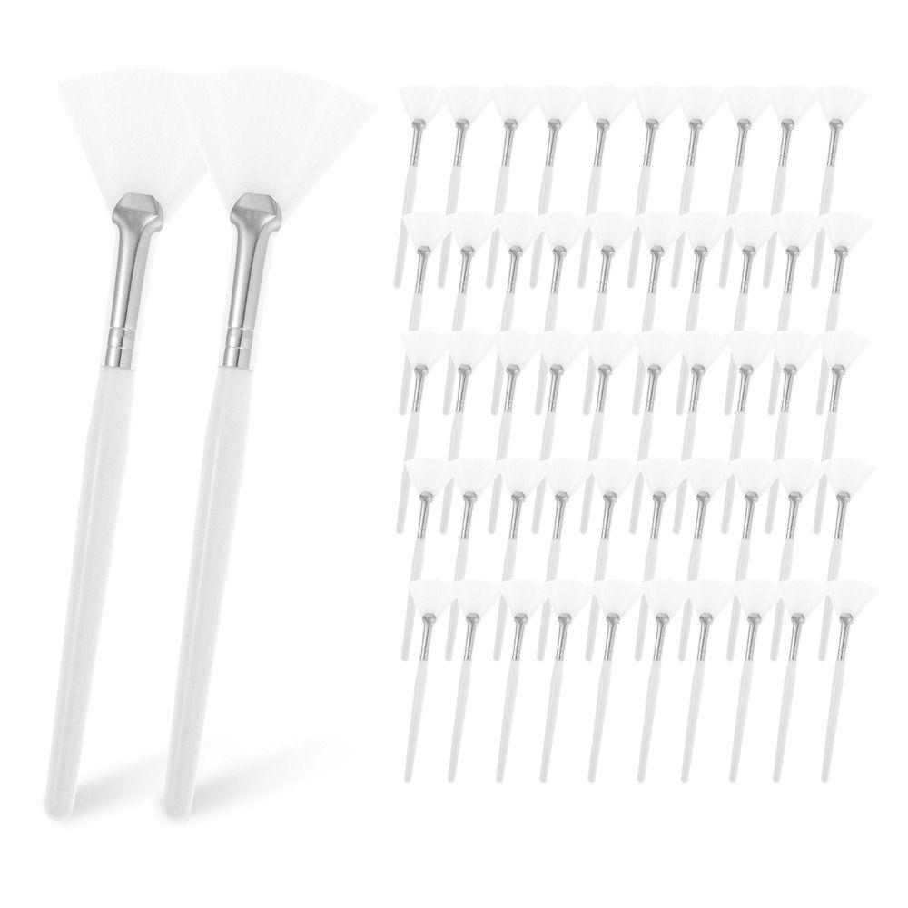 

50Pcs Yellow Facial Mask Brush Soft Acid Applicator Practical Fan Brush Women