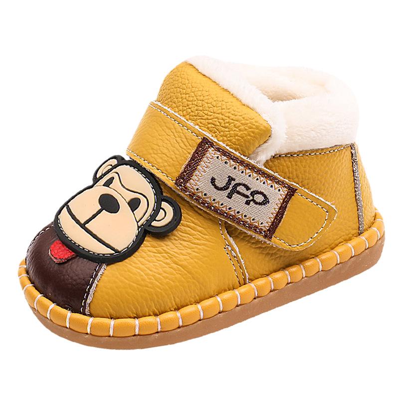 Warm Toddler Fleece-Lined Winter Shoes for Boys & Girls, Soft Sole, Non-Slip, Ages 1-2