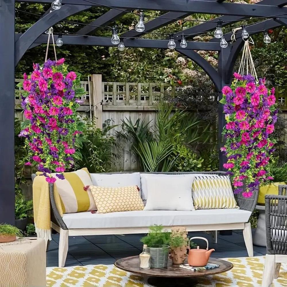 1PC Outdoor Courtyard Artificial Flowers, Eucalyptus Morning Glories, Silk Flowers, Home Wedding Decorations