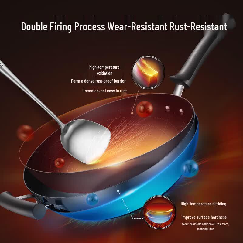 Supor Premium Rust-Resistant Iron Wok, 32cm
