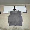 Elegant Flower Bow Round Neck Knit Cardigan Vest