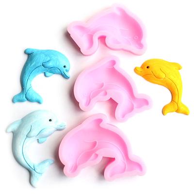 Stampo in silicone per fondente a forma di delfino, strumento per decorare torte, stampo in pasta di gomma al cioccolato