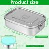 Stainless Steel Bento Box Metal Lunch Box Food Storage Containers 1500ML 3 Compartment Lunch Snack Boxes for School Office