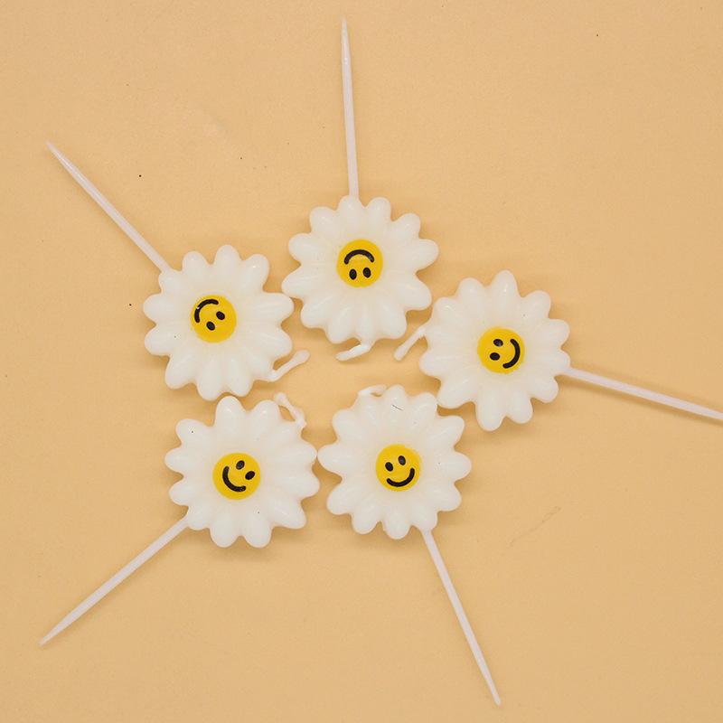 New Ins Fresh Daisy Sunflower Flower Birthday Candle Children's Party Cake Decoration Candle