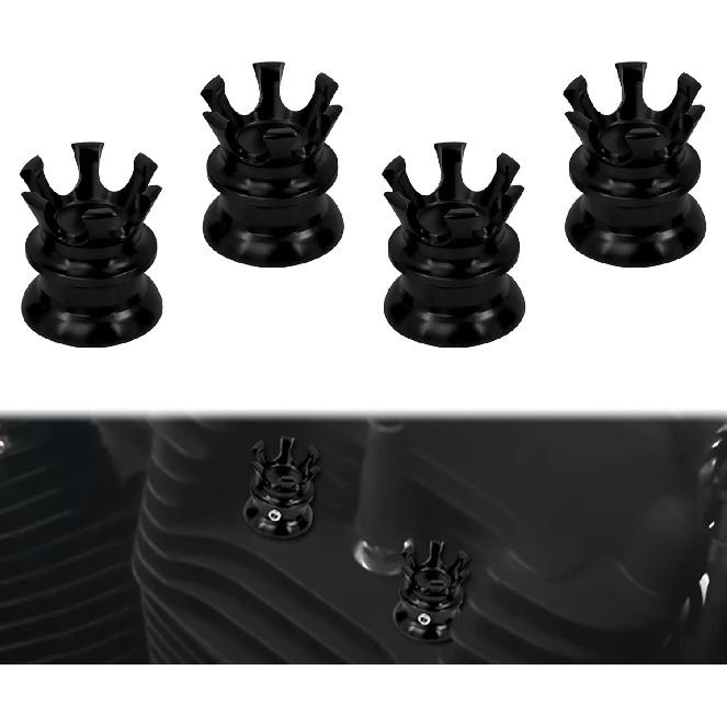 

HDBUBALUS Motorcycle Head Bolt Cover Spark Plug Cap King Crown Fit for Harley Sportster Touring Dyna Softail Electra Road Glide Sportster 883 1200 чёрный
