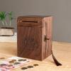 Walnut Wood Money Boxes Children Closed Piggy Bank Home Decor Storage Box with Lock Children's Room Decorative Ornaments