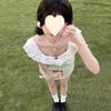 Polka dot suspender dress summer skirt new small lace sweet waist skirt