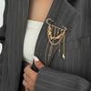 Yousheng Women Brooch Pin Tassel Jeans Anklet Jewelry Elegant Faux Pearl Accessory Chain Tassel Pin for Jeans Jackets Coats Sweaters