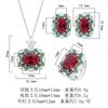 Style Jewelry Set Ruby Necklace Ring Earring Red Corundum Color Changing High-end Light Luxury Fashionable Ladies