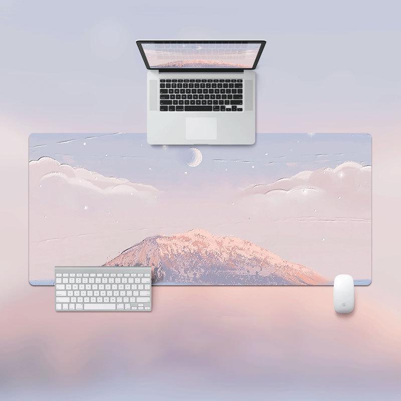 Ins Mouse Pad Oversized Lock Edge Laptop Keyboard Student E-sports Desk Pad Simple Artistic Oil Painting Offices Accessories