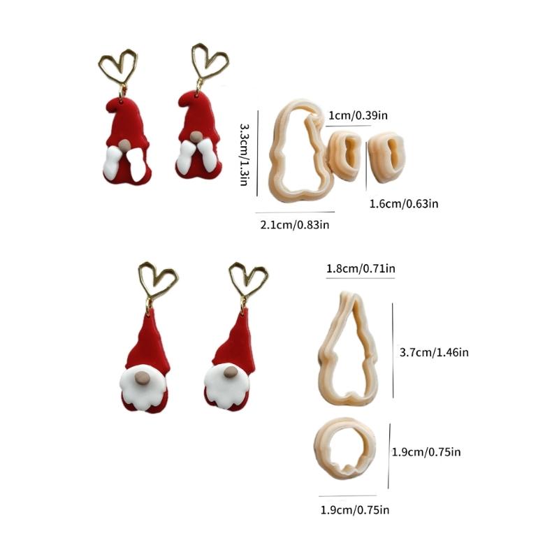 5Pcs Christmas Themed Clay Cutter Clay Earring Molds for Earrings Making, Clay Earring Cutter Tool for Jewelry Making